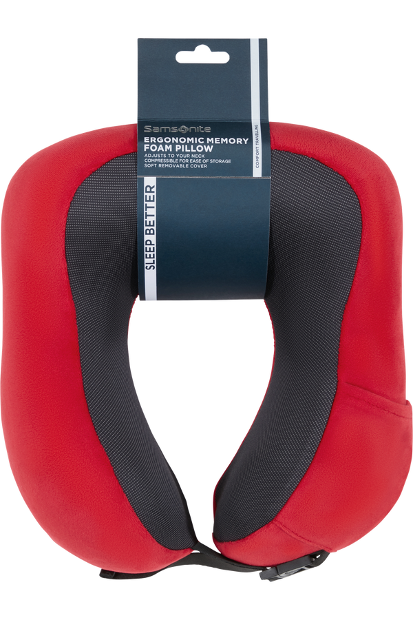 Samsonite Ta Revolution Ergonomic Memory Foam Pillow  Rosso