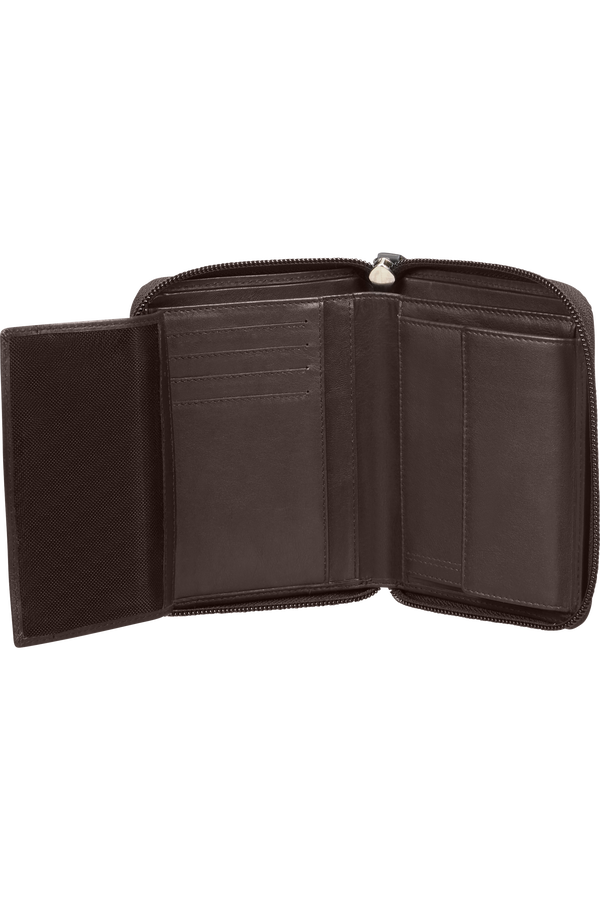 Samsonite Attack 2 Slg 323 - W ZIP AR+8CC+HFL+C  Ebony Brown