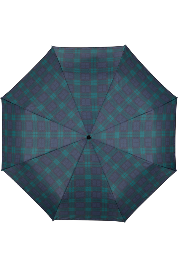 Samsonite Wood Classic S 3 Sect. Auto O/C Crook  Blue/Green Scottish