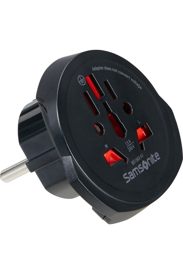 Samsonite Travel Accessories World to Europe Adaptor Nero