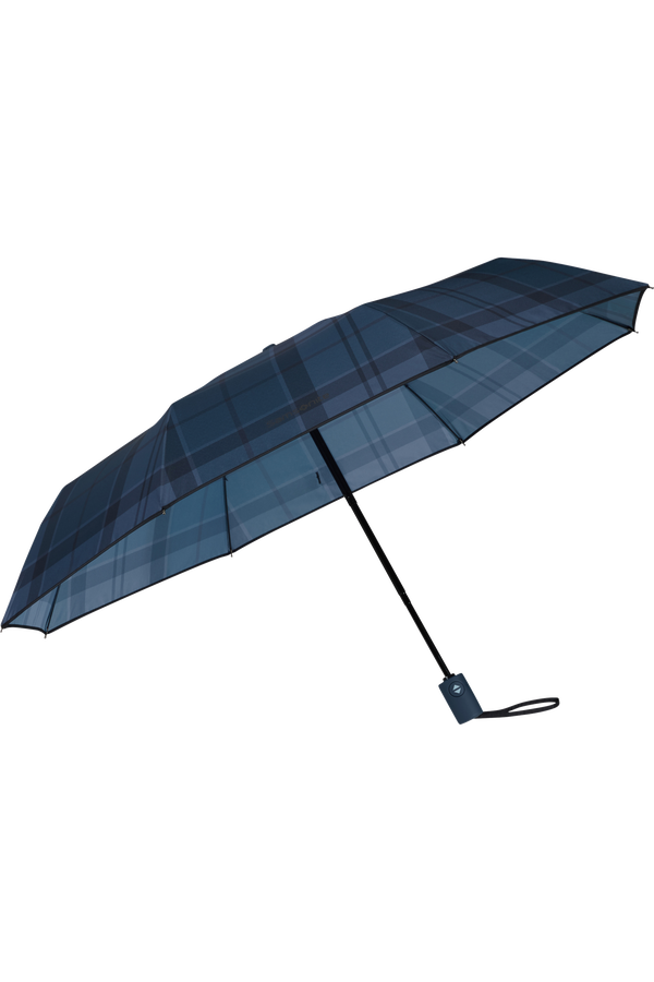 Samsonite Wood Classic S 3 Sect. Auto O/c Short  Check Dark Blue