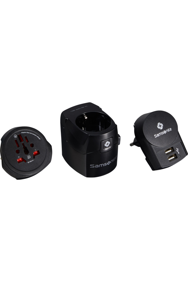 Samsonite Travel Accessories World Adaptor Pro 3-P+USB Nero