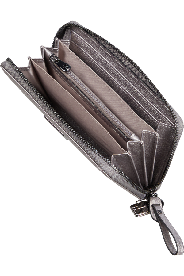 Samsonite Karissa 2.0 Slg 419 - L ZIP AROUND PU L  Argento