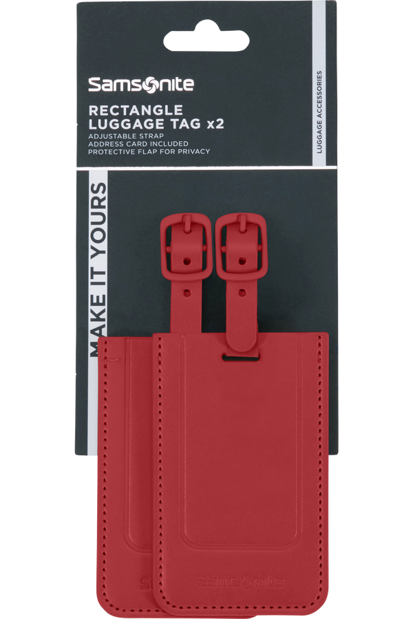 Samsonite Ta Revolution Rectangle Luggage Tag x2  Rosso
