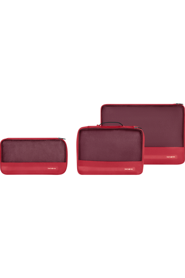 Samsonite Ta Revolution Set of 3 Packing Cubes  Rosso
