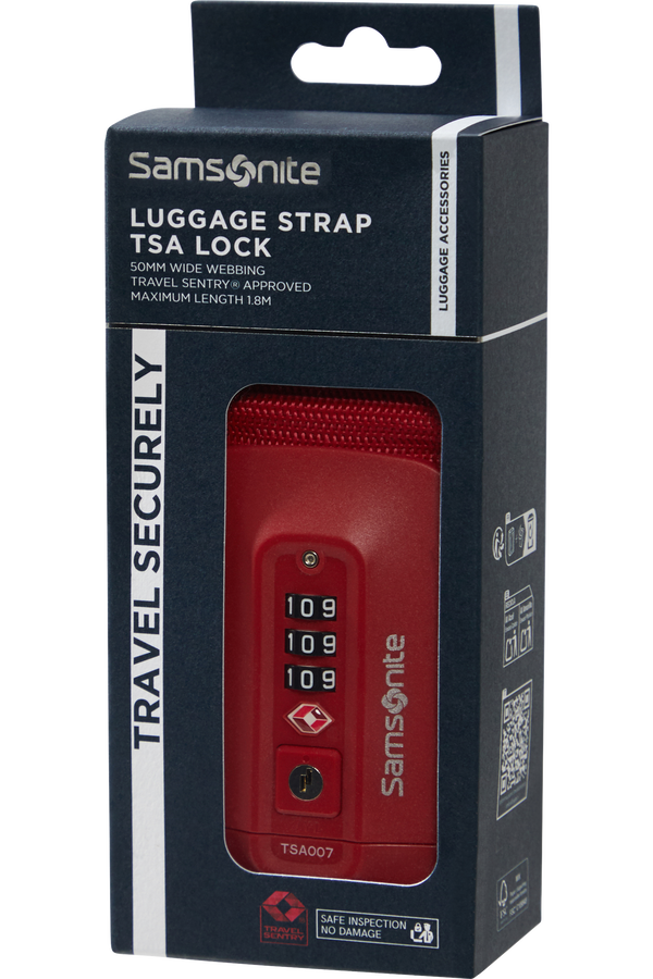 Samsonite Ta Revolution Luggage Strap/TSA Lock  Rosso