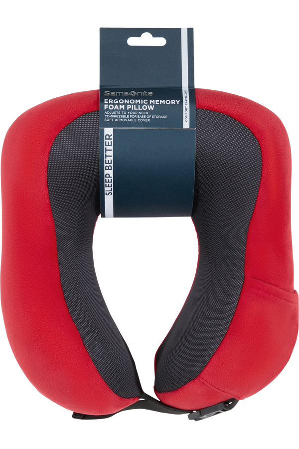 Samsonite Ta Revolution Ergonomic Memory Foam Pillow  Rosso