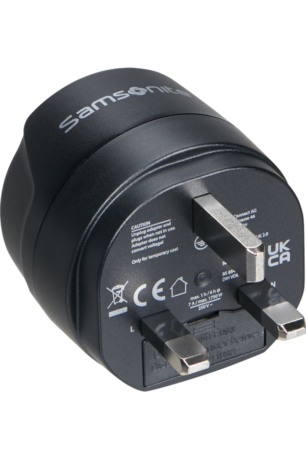 Samsonite Travel Accessories Europe to uk Adaptor Nero Samsonite Travel Accessories Europe to uk Adaptor Nero