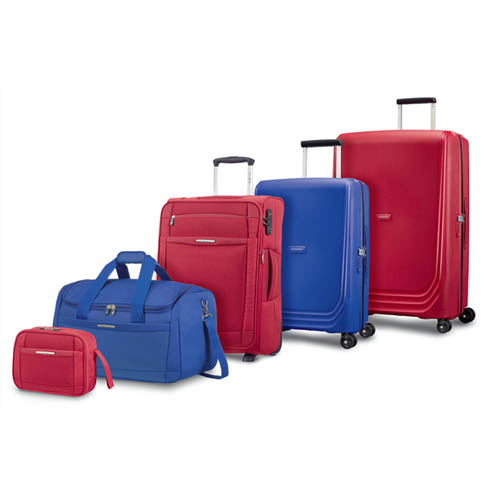 The Red and Royal Blue match perfectly with the same colours of our softside Dynamo collection.