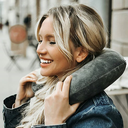 Comfort travels with our Samsonite travel pillow